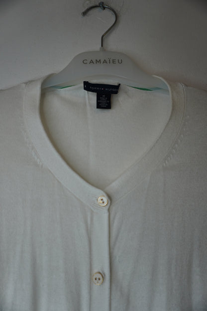 Cardigan Tommy Hilfiger Blanc - by SARLOTTE - Taille : M