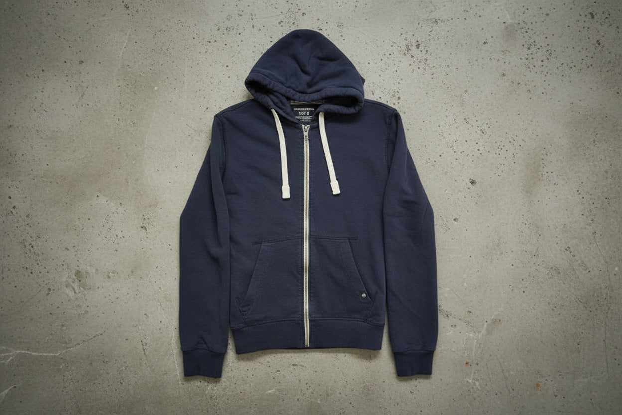 Hoodie bleu zippé – taille S