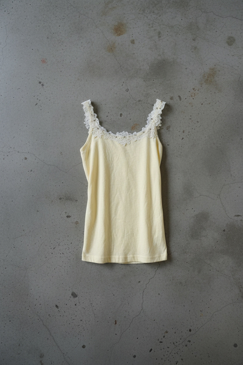 Top jaune pastel en coton – taille M