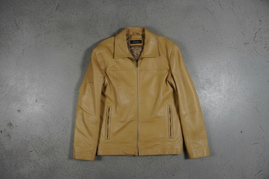 Veste en cuir beige – taille M