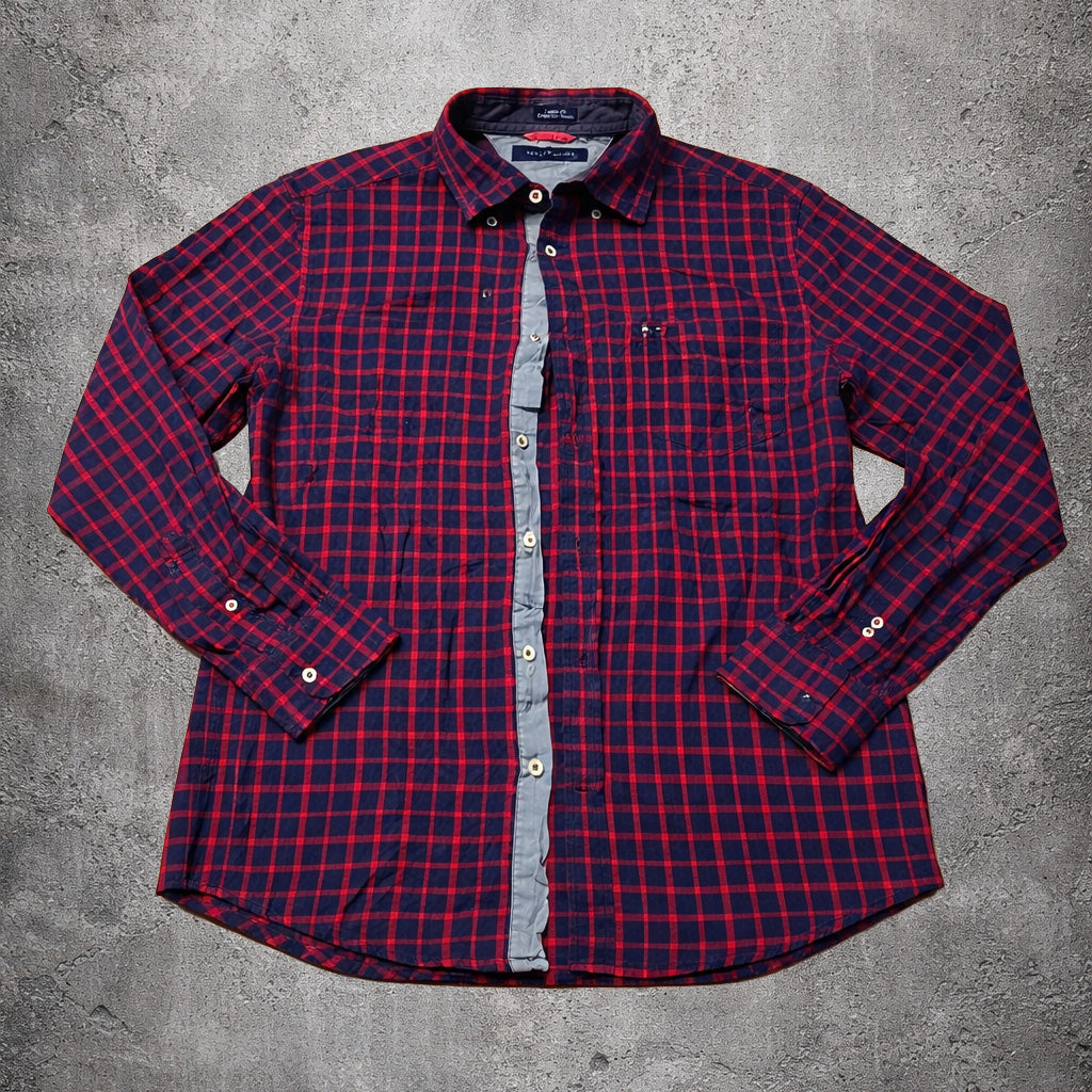 Chemise à carreaux rouge et bleu Tommy Hilfiger – Taille – M