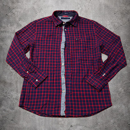 Chemise à carreaux rouge et bleu Tommy Hilfiger – Taille – M