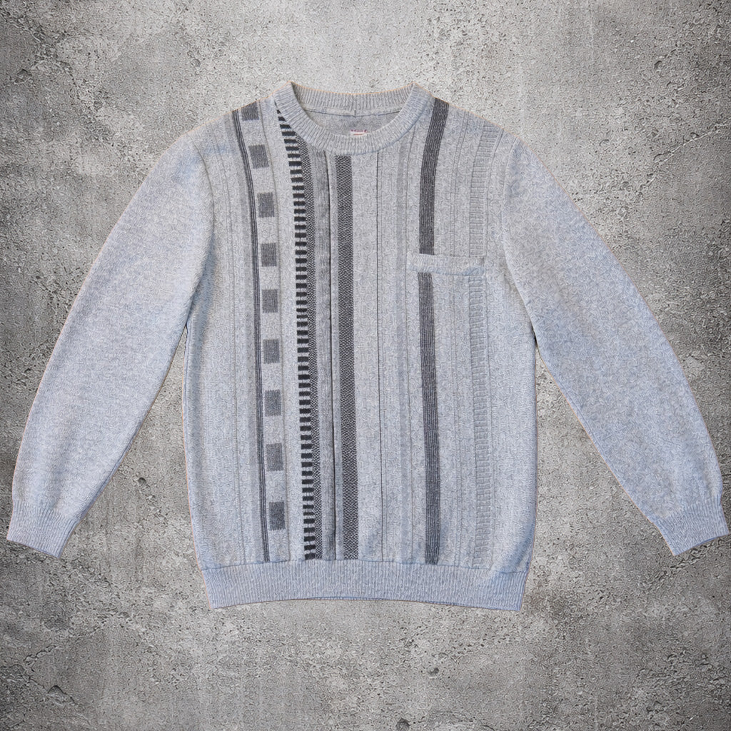 Pull en maille gris à motif - Taille M