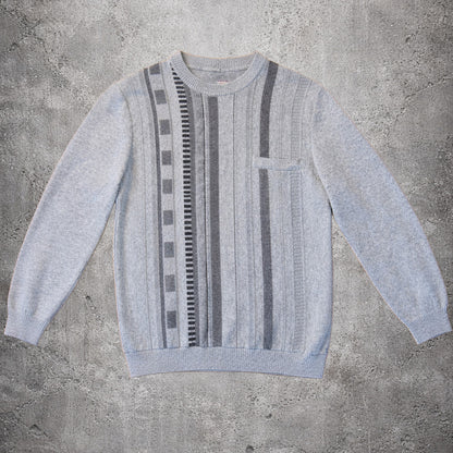 Pull en maille gris à motif - Taille M