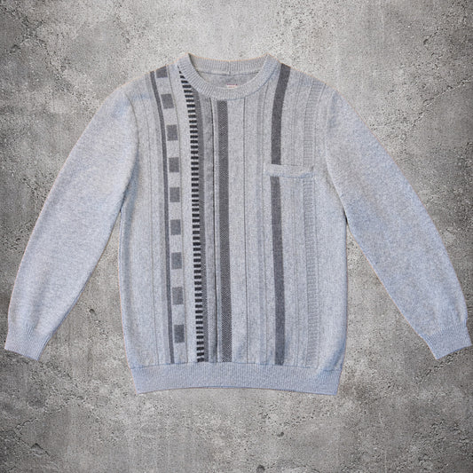 Pull en maille gris à motif - Taille M