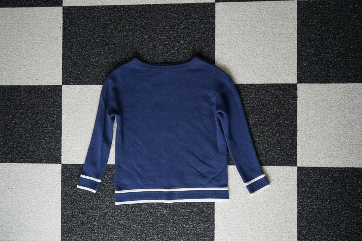 Top bleu marine à manches trois-quarts – BY SARAH LANG