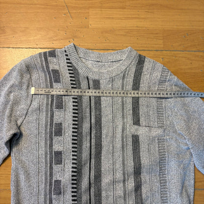 Pull en maille gris à motif - Taille M