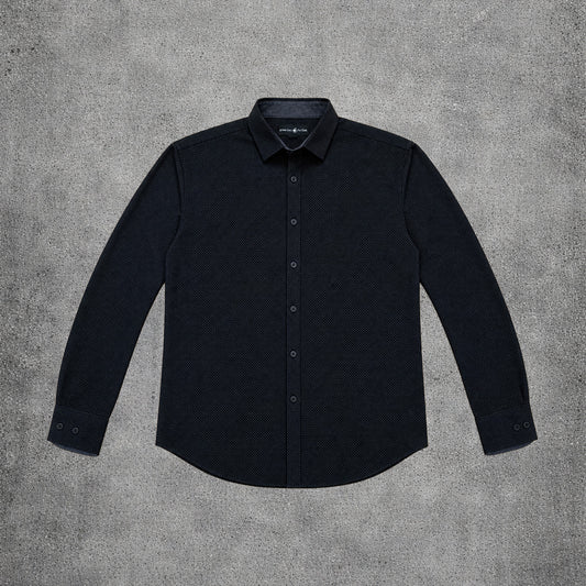 Chemise noire à pois - Beverly Hills Polo Club - Taille L