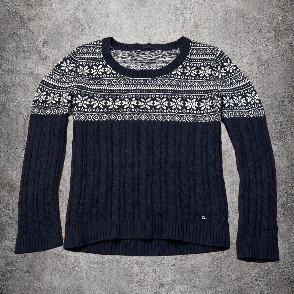 Pull noir et blanc Tommy Hilfiger – Taille – XL