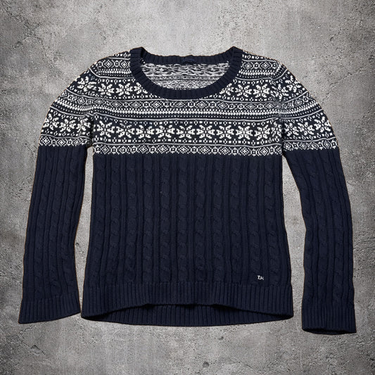 Pull noir et blanc Tommy Hilfiger – Taille – XL