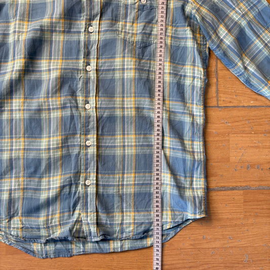 Chemise à carreaux bleu et jaune - L.L. Bean - Taille M