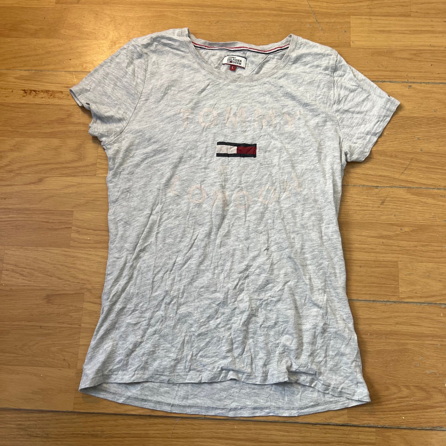 T-shirt gris - Tommy Hilfiger (femme) - Taille L
