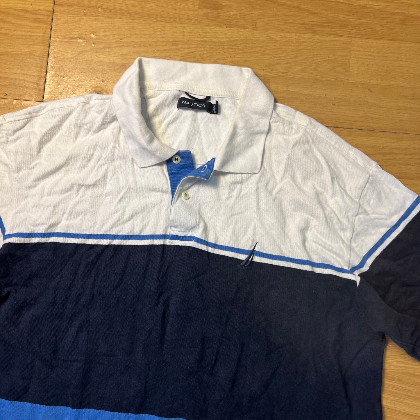 Polo bleu et blanc - Nautica - Taille XL