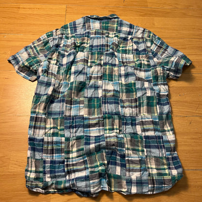 Chemise manches courtes tartan bleue - J.Crew - Taille L