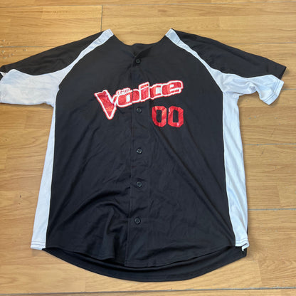 T-shirt baseball noir et rouge - The Voice - Taille XL