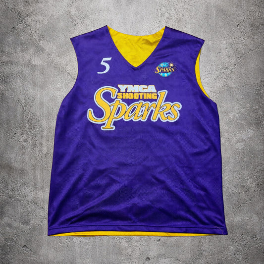 Maillot de basketball violet et jaune YMCA – Taille – L