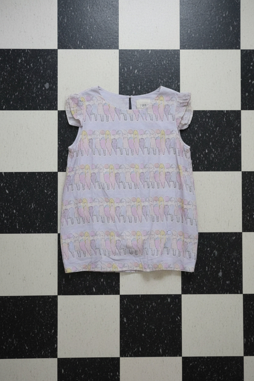 Robe bleu pastel à imprimés artistiques – BY SARAH LANG