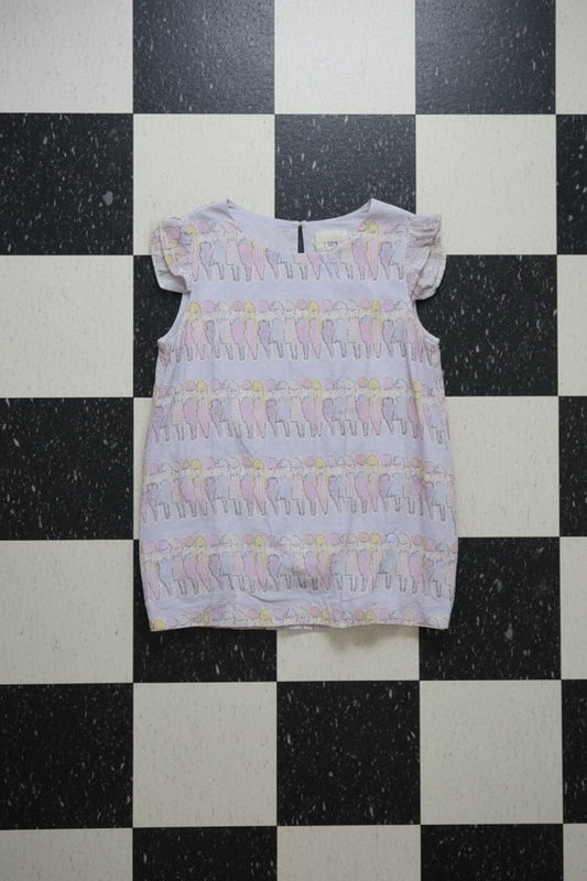 Robe bleu pastel à imprimés artistiques – BY SARAH LANG