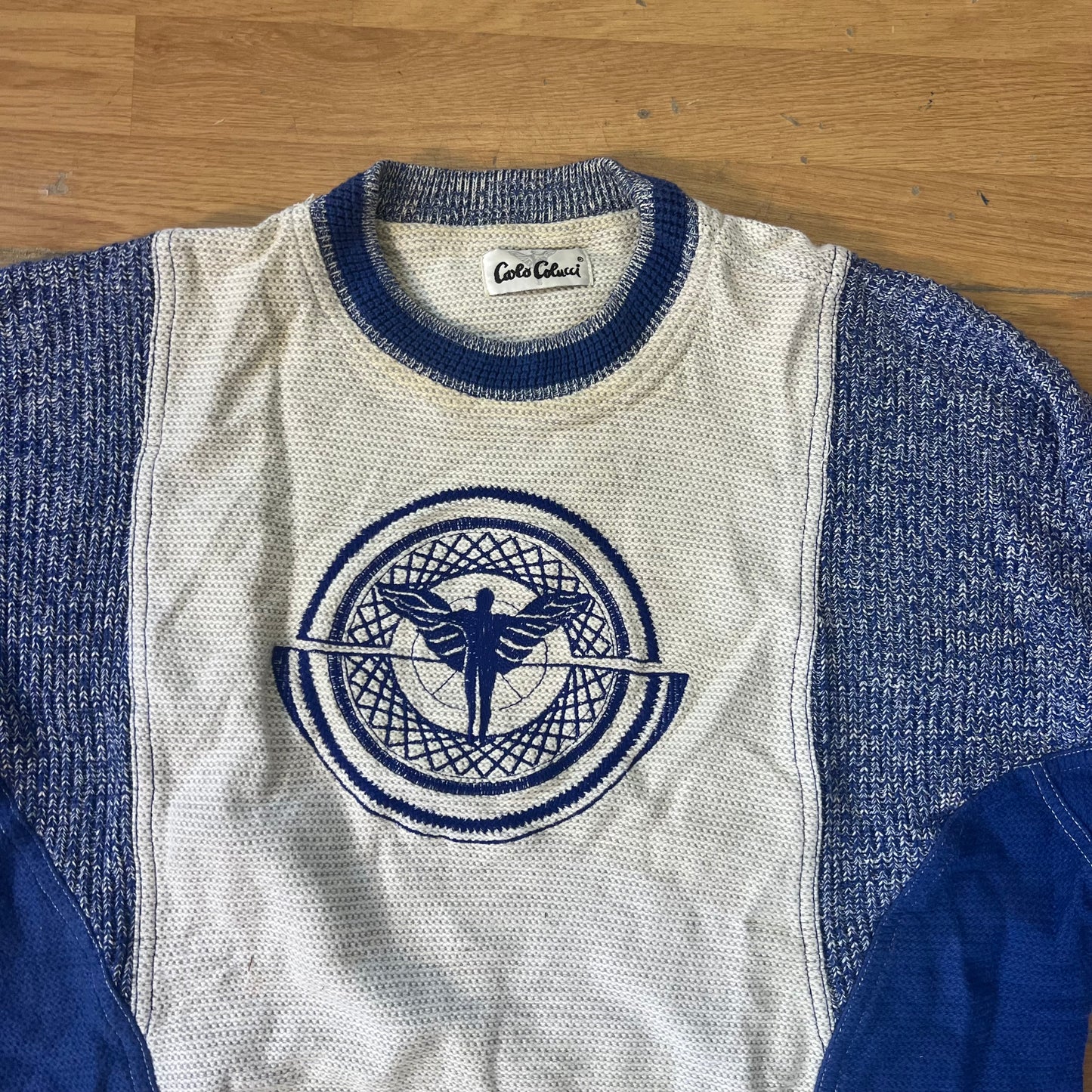 Pull crème et bleu - Culo Colucci - Taille XL by SARLOTTE