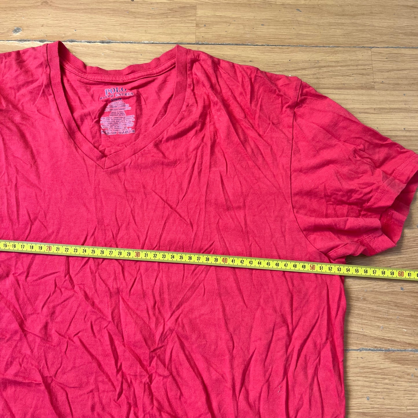 Top col V rouge pâle - Ralph Lauren - Taille L