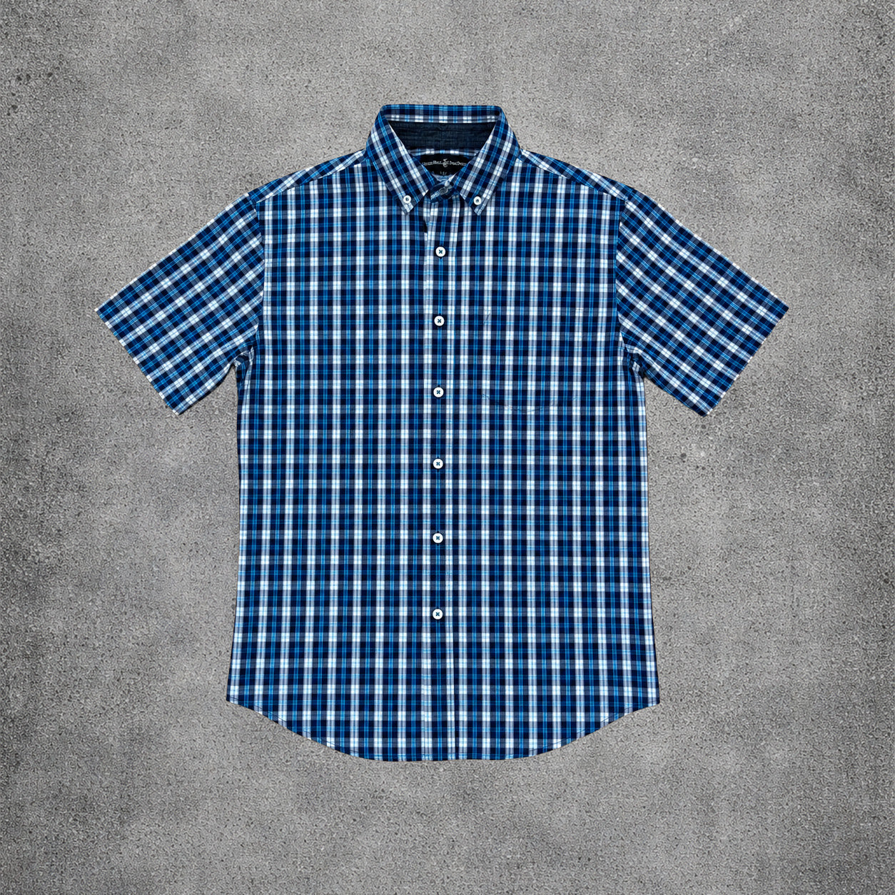 Chemise manches courtes à carreaux bleu - Beverly Hills - Taille M