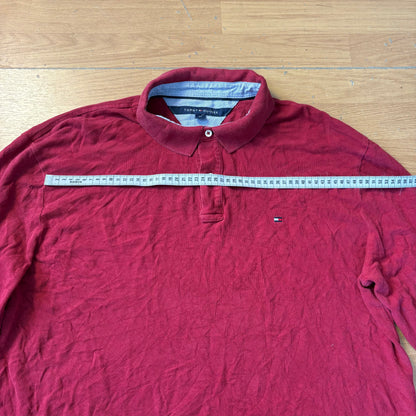 Polo manches longues rouge - Tommy Hilfiger - Taille XXL