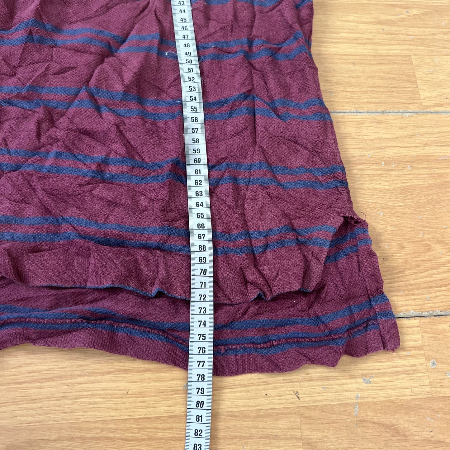 Polo rayé bordeaux et bleu - Ralph Lauren - Taille M