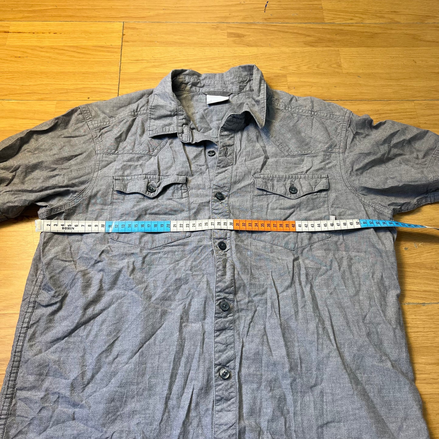 Chemise manches courtes bleu-gris - Columbia - Taille L