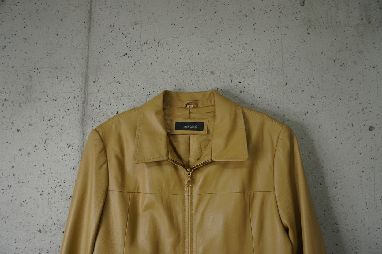 Veste en cuir beige – taille M