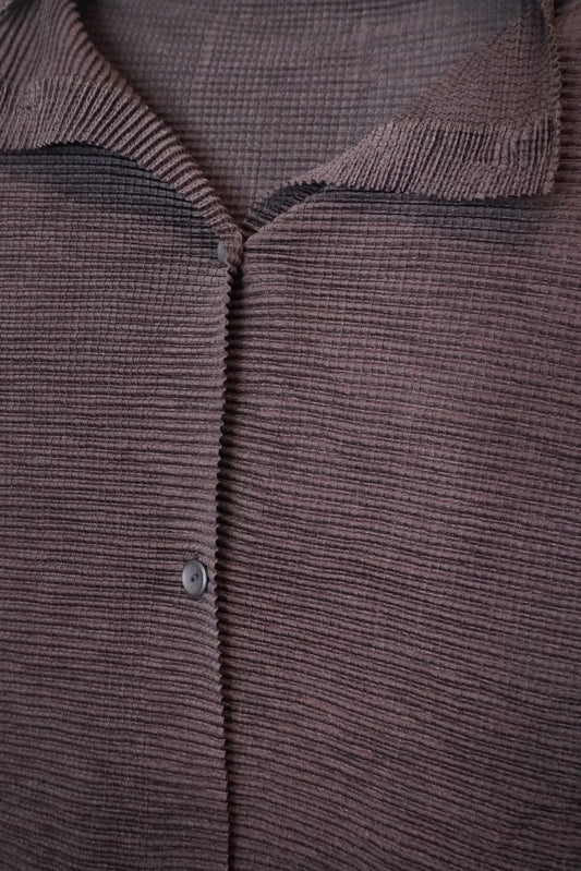 Top brun texturé stretch – BY KER