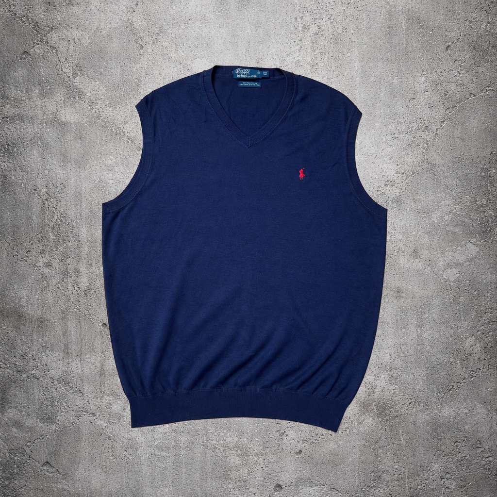 Pull sans manches bleu marine - Polo by Ralph Lauren - Taille 2XL