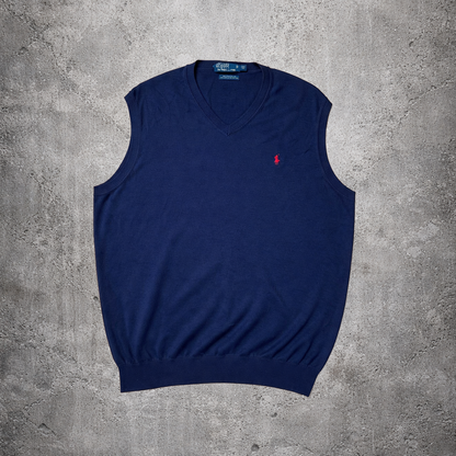 Pull sans manches bleu marine - Polo by Ralph Lauren - Taille 2XL