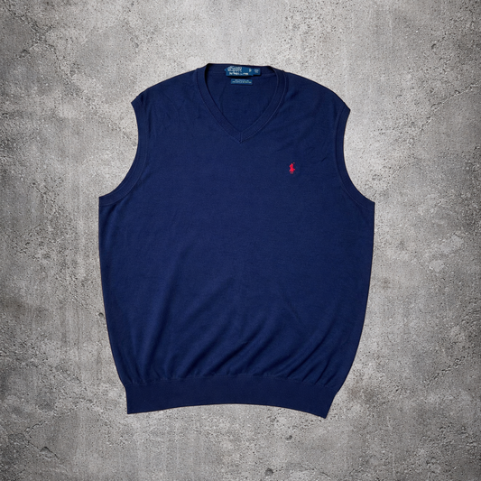 Pull sans manches bleu marine - Polo by Ralph Lauren - Taille 2XL