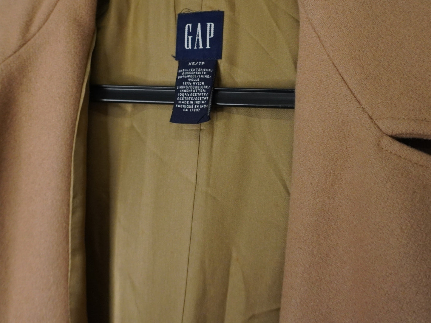 Manteau beige en laine GAP – taille XS