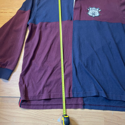 Polo manches longues rouge et bleu - Tommy Hilfiger - Taille XXL