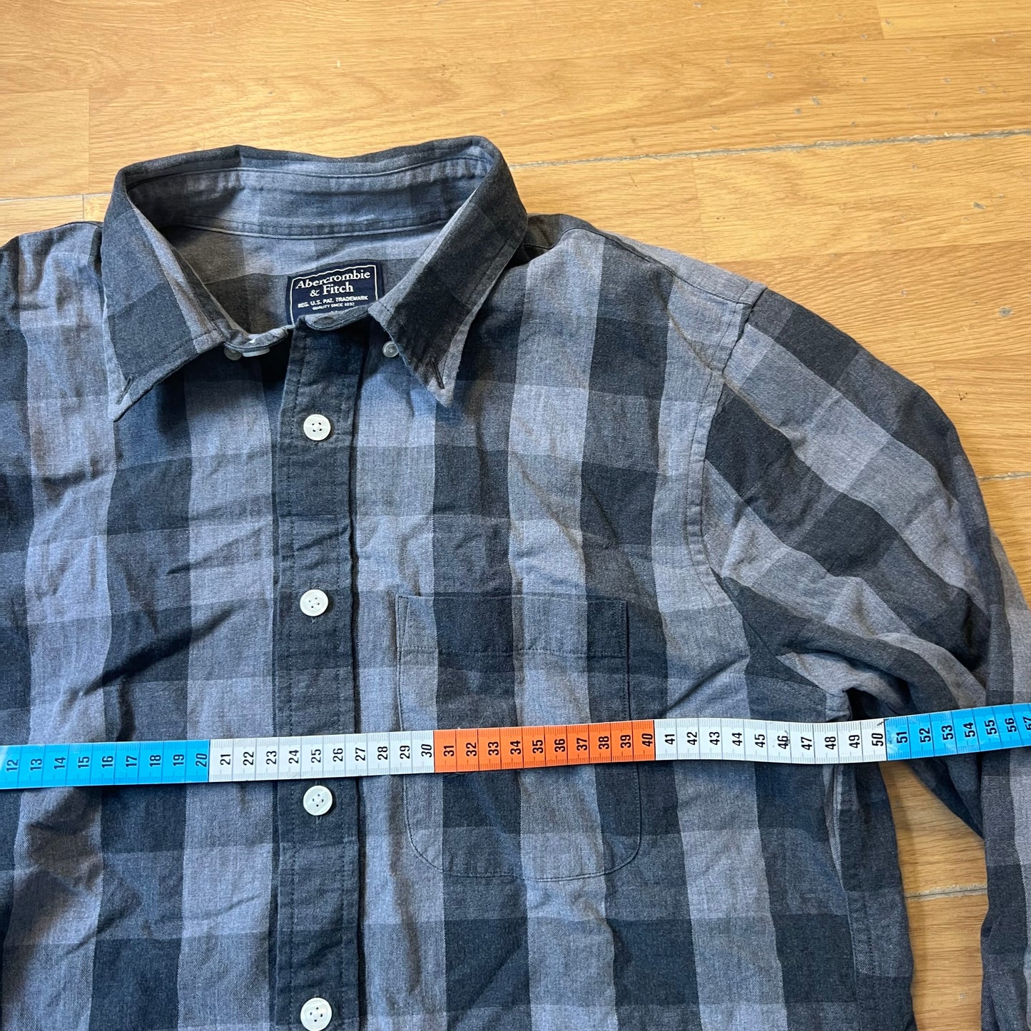 Chemise à carreaux gris - Abercrombie & Fitch - Taille M