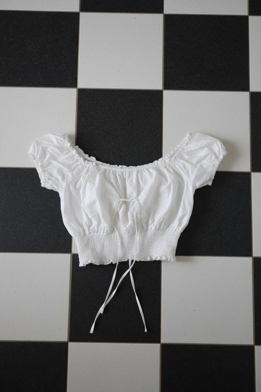 Top bohème blanc à nœud dos – BY SARAH LANG