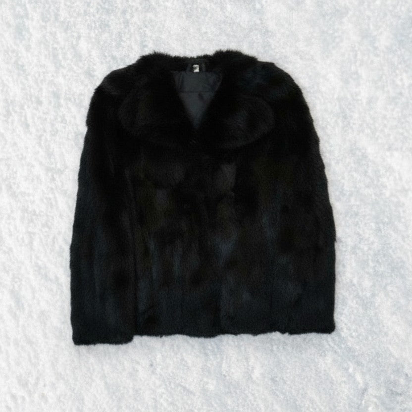 Midnight Luxe Hip-Length Fur Jacket – by MANDY CHERIE