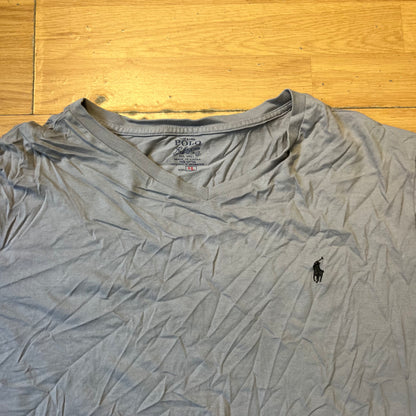 T-shirt gris col V - Ralph Lauren - Taille XL