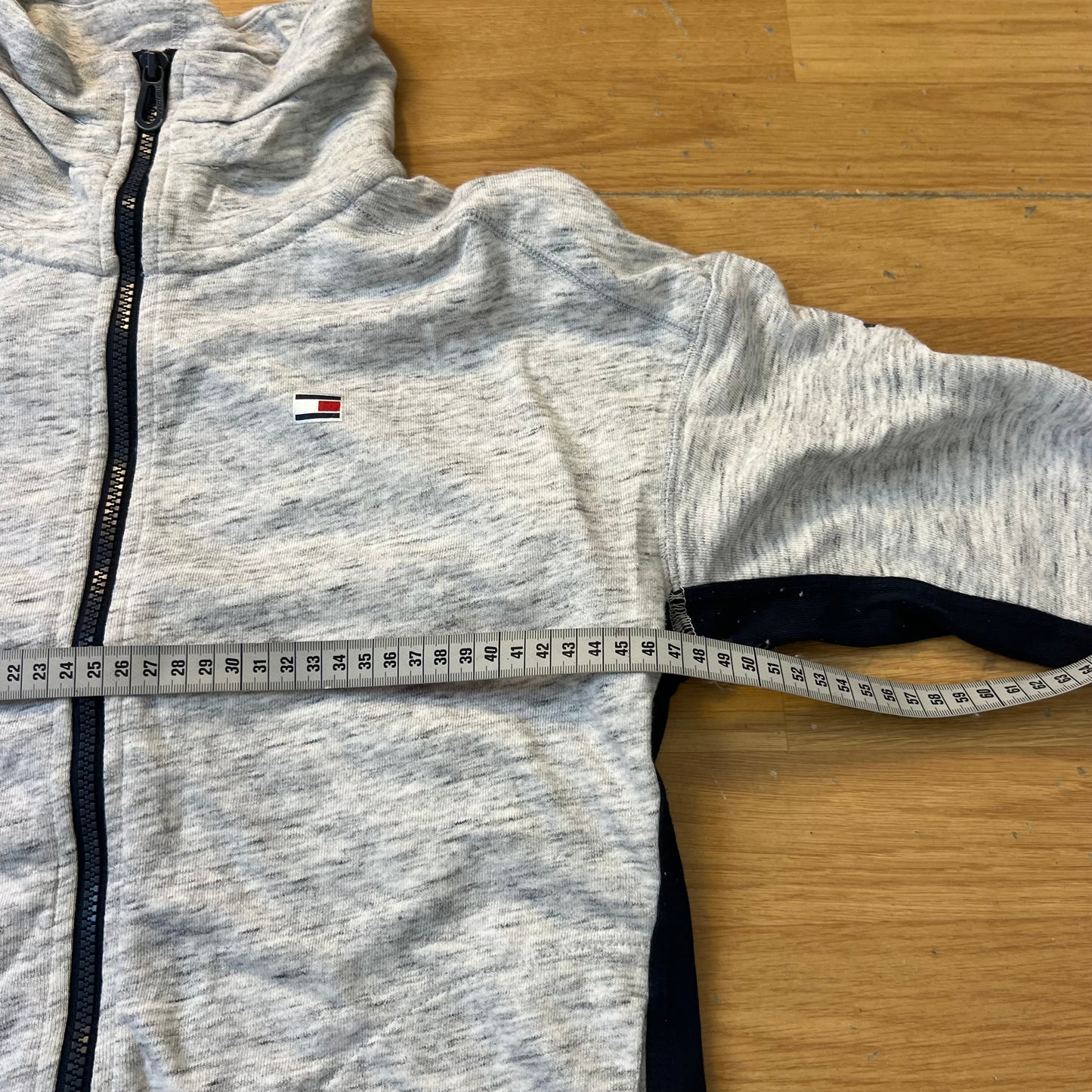 Sweat zippé gris et bleu - Tommy Hilfiger - Taille M