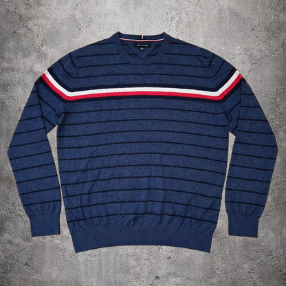 Pull rayé bleu - Tommy Hilfiger - Taille XXL
