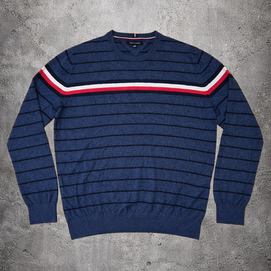 Pull rayé bleu - Tommy Hilfiger - Taille XXL