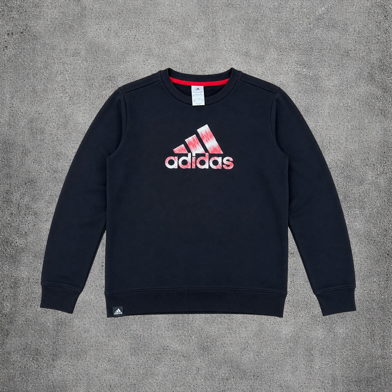 Sweat noir et rouge sans capuche - Adidas - Taille M