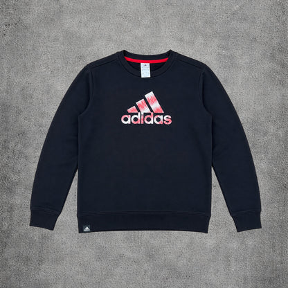 Sweat noir et rouge sans capuche - Adidas - Taille M