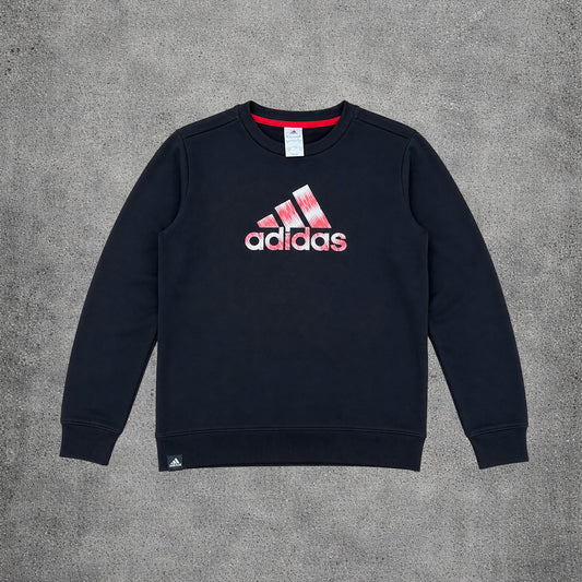 Sweat noir et rouge sans capuche - Adidas - Taille M
