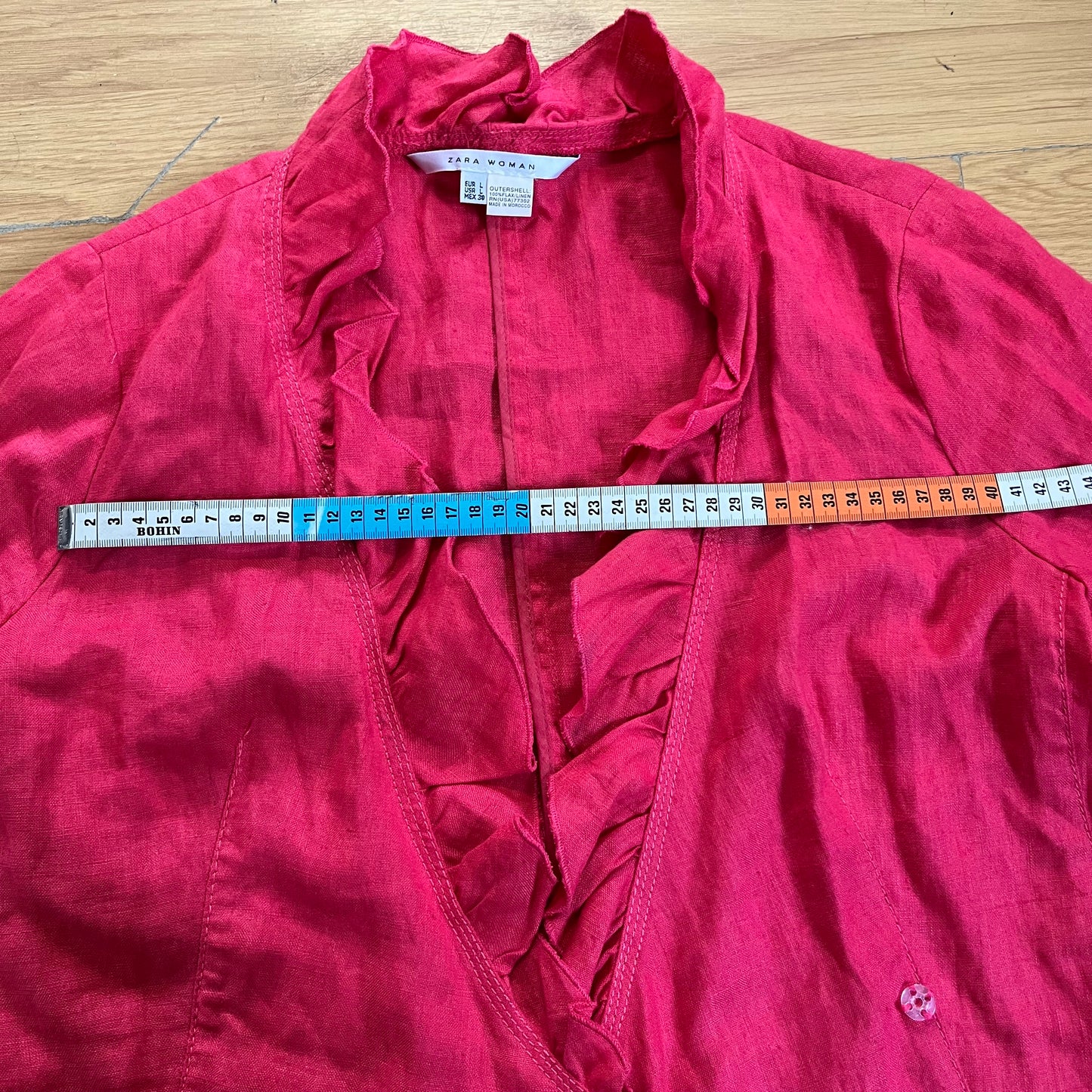 Top cache-cœur Zara rouge avec volants – Taille L