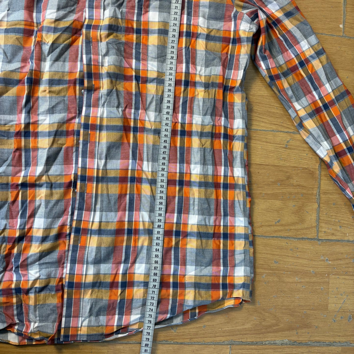 Chemise à carreaux oranges et gris - L.L. Bean - Taille L