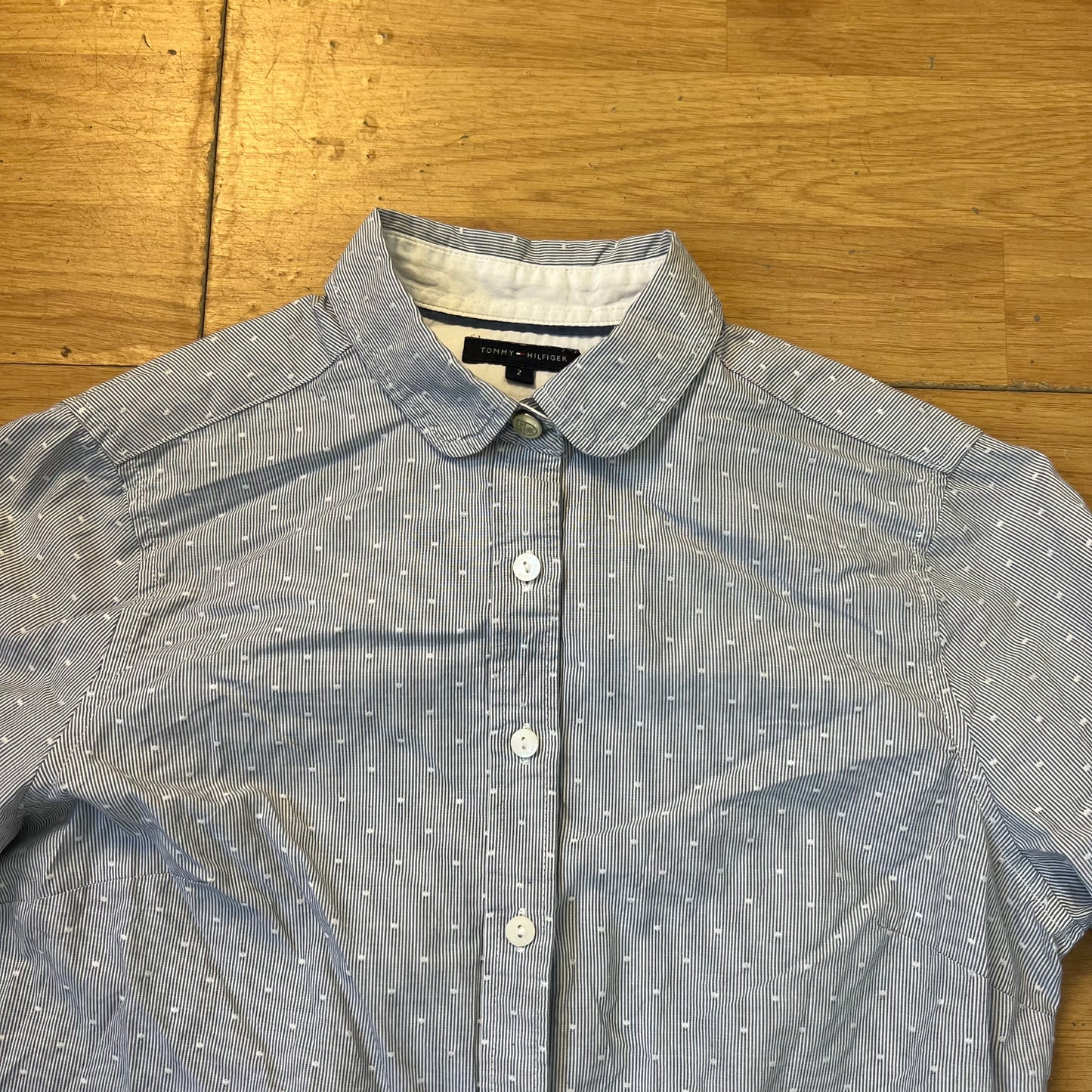 Chemise rayée bleu clair et blanc - Tommy Hilfiger - Taille 2