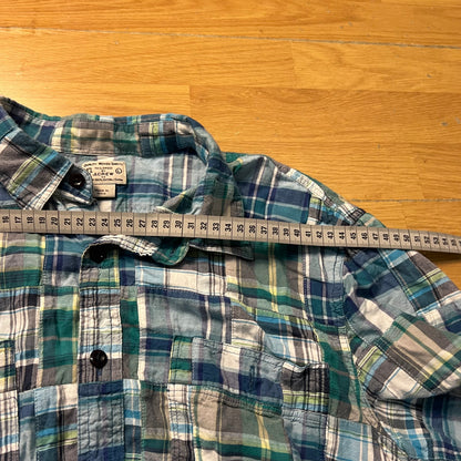 Chemise manches courtes tartan bleue - J.Crew - Taille L