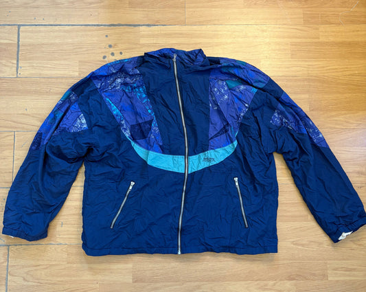 Veste coupe-vent bleu vintage - H. Klein - Taille XL